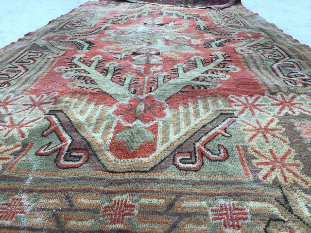 Antique Uyghur carpet, East Turkestan, good preservation, large size, 180X320cm.                       