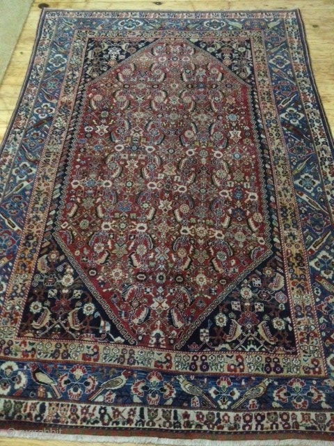 168x248 Kaskuli Qashqai Rug.About 90-100 years.Both endings have previous repaired.Warps and Wefts are cotton.                   