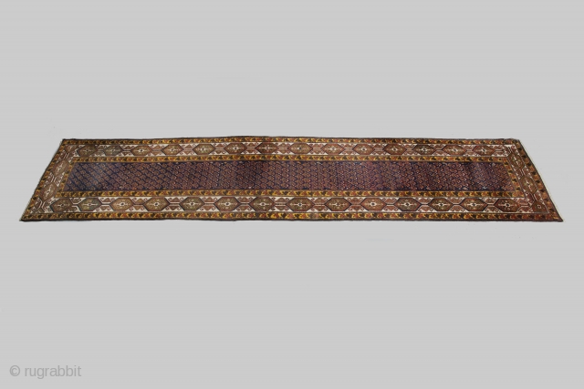 Decorative antique Bakhtiari runner 503x100cm. In good condition. 

More Info: https://sharafiandco.com/product/antique-bakhtiar-runner-503x100cm/
                      