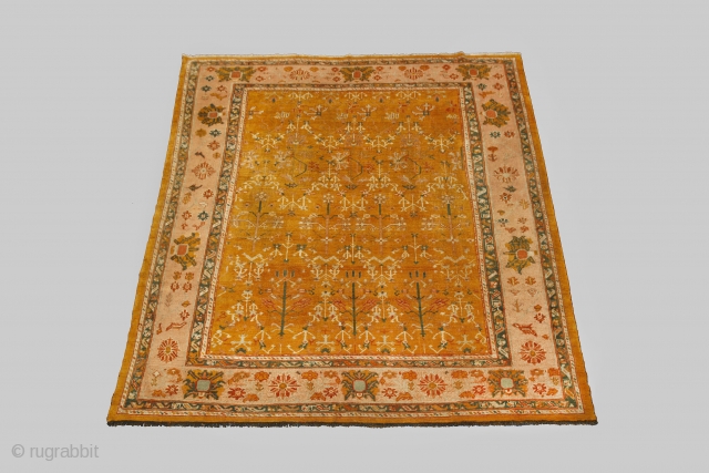 Antique Ushak carpet 315x287cm very decorative and in a square size.

More Info: https://sharafiandco.com/product/antique-ushak-carpet-315x287cm/
                    