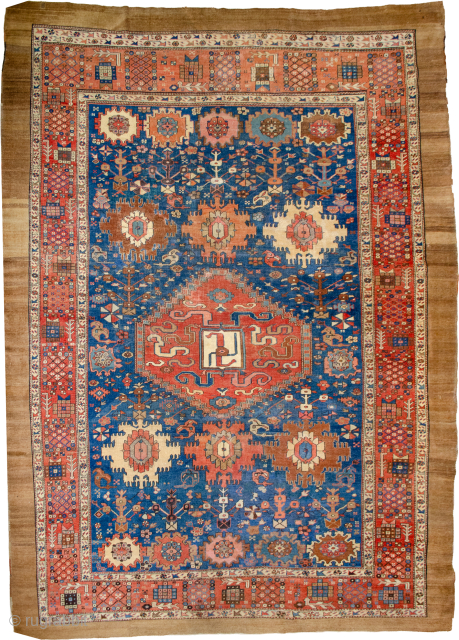 Spectacular antique Bakhshaysh Carpet 347x268cm. Even low pile. Some repairs and touch-ups.
More info: https://sharafiandco.com/product/antique-bakhshaysh-carpet-347x268cm/