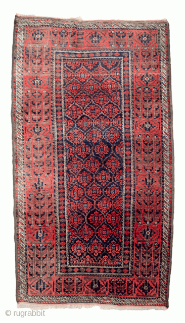 Antique Blauch rug 182x98cm. The abrush and changing colours add a lot of character to this piece. In very good condition.

More info: https://sharafiandco.com/product/antique-baluch-rug-182x98cm/          