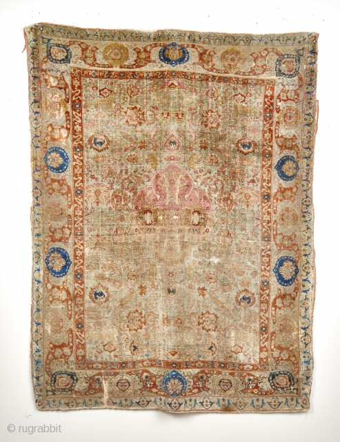 Kumkapi Silk and Metal thread rug , circa 1880                        