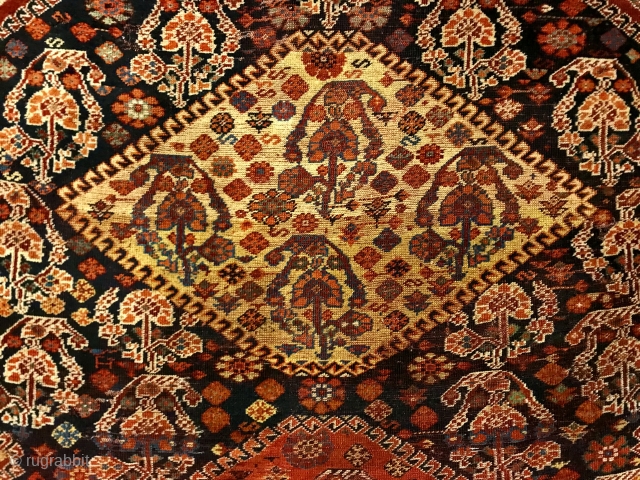 Pretty fabulous south Persian small rug. Great Wall hanging.  Early piece.                     