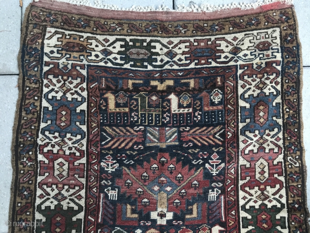 Shahsavan ? North west Persian? Intriguing long rug. Cool animal motifs. Great condition by my standards and by age, of course.            