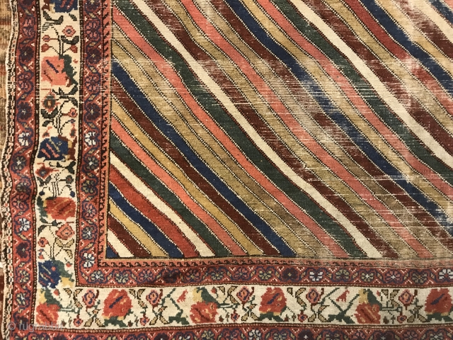 OLD Bakhtiary type rug.  Brilliant color, composition.                         