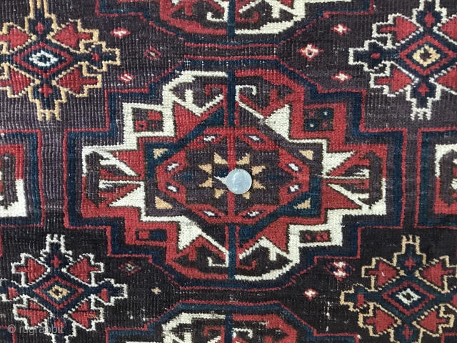 It was the time for the Big Archetypal. Chodor Main Carpet Fragment.  Likely Third Quarter Nineteenth Century. 
Cool Thing. Cotton wefts. Three by Three. Feet.       