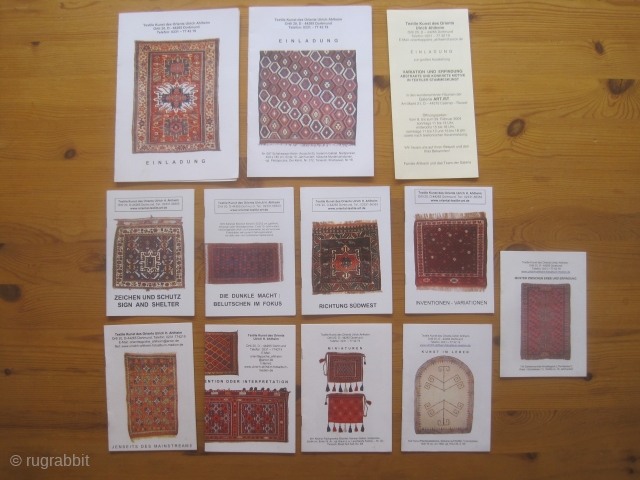 Book: Ahlheim: 12 exhibition brochures, 2004-2017, (Persian/Baluchi/Kordi) tribal rugs, very rare
12 interesting small format exhibition of this Dortmund based rug dealer with old and antique rugs / bags / flatweaves with focus  ...