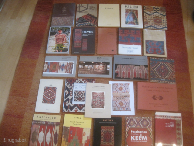 Books on Anatolian flatweaves for sale: Various books in different languages, some quite frequent, others very rare. Don’t hesitate to ask for a complete list (excel or pdf). Other book topics are  ...