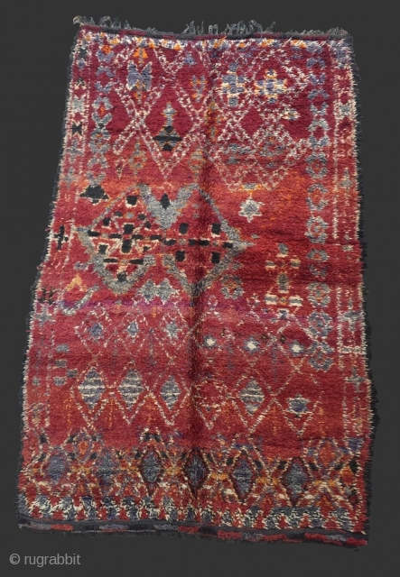 Rare jewish rug of Morocco dated in the back 1 4 1966 in perfect condition..Wool..280 x 180 cm

Souiyat
Moroccan berber rugs             