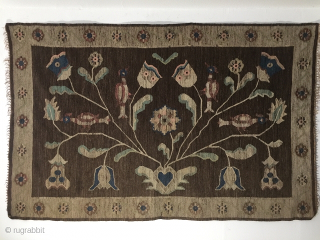 Antique art nouveau Krakow Polish Arras Wallhanging Kilim unique piece  with papercut design materials wool on lienen size 242 cm x 159 cm. That design can be found in north Pensilvanya  ...