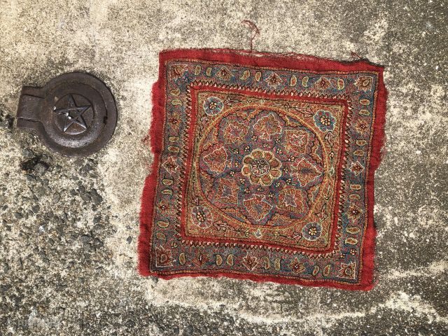 Rare Antique Qajar-Era Kerman Pateh Manuscript / Qur'an Wrapper
Origin: Kerman, Persia
Period: around 1850
Material: Hand-spun fine wool (Ariz / cashmere-grade foundation) with dense multi-colored wool on wool hand ...