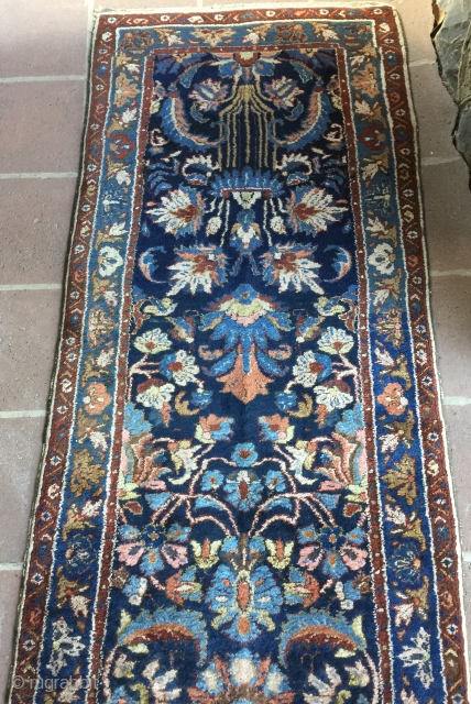 Narrow and Long 2' 7" x 17' 7" Finer Hamedan in Excellent Condition.  3 Day Returns/Quote includes shipping U.S.A.             