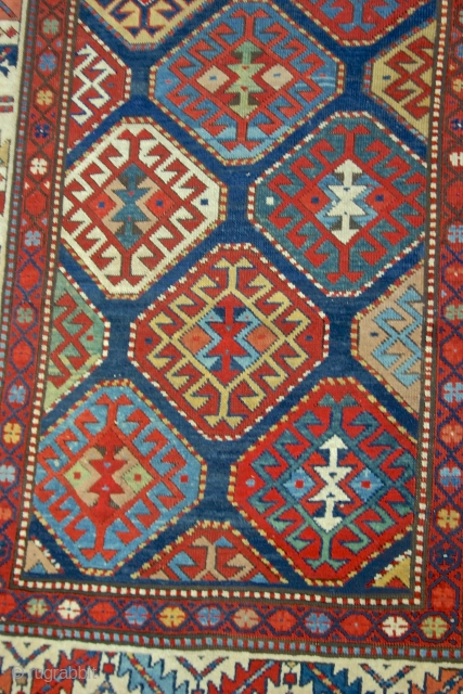 Antique Gendje / Circa 3rd qtr. 19th c.? Size: 7'2" x 1'3"
The beautiful small rug has an OUTSTANDING color palette and a brilliant array of multiple COLORS! I especially lov the lovely  ...