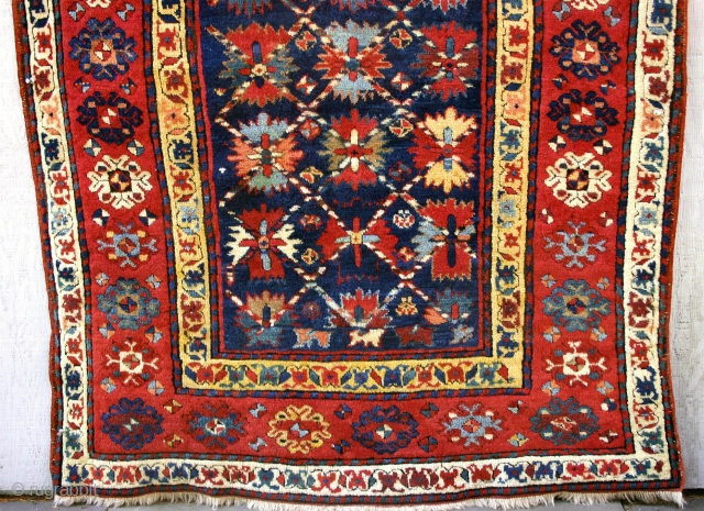 Antique Saliani Gallery Rug / S.E. Caucuses / Circa 1850. Exceptional wool and dyes. DeeP FULL Pile, original ends and sides with minor restoration of selvedges.  Several small areas of re-piling  ...
