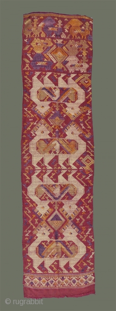 Woven Silk Panel from Laos - We're not exactly sure what this lovely silk panel was intended for: similar to door curtains we've had in cotton, this one is unusual in that  ...
