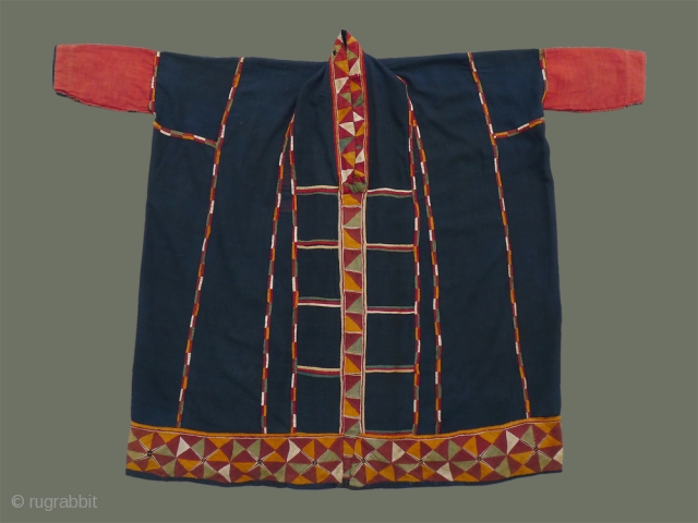 Lao Song/Tai Dam Tunic - This rare old tunic is especially unusual because both inside and outside were used: the dark, undecorated inside was worn for ceremonial use, along with the skirt  ...