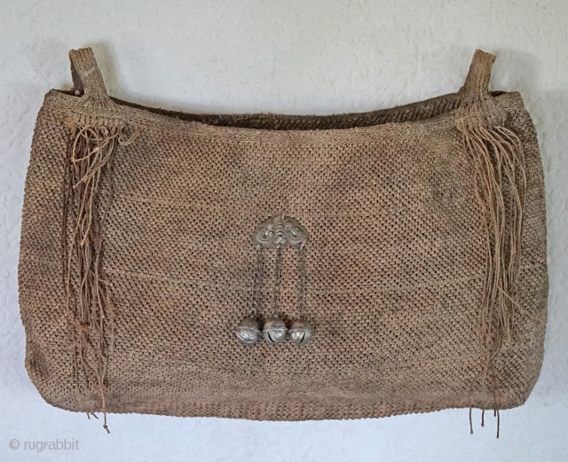 Chinese Ethnic Minority rope knotted utilitarian bag...
Made from Hand rolled jute or hemp, this Chinese rope bag was made and commonly used by the Yi ethic minority.  There is a change  ...