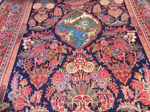   Amazing  antik  Kashan  Meditation  and Prayer  rug  central Persien
  132 X 216  cm. Superb velvet  wool  , very fine weaving  ...