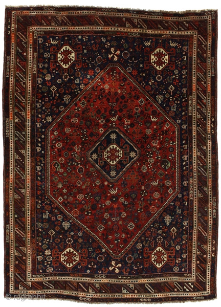 vintage Qashqai Persian Carpet circa 1970. Find more here https://www.carpetu2.com                       