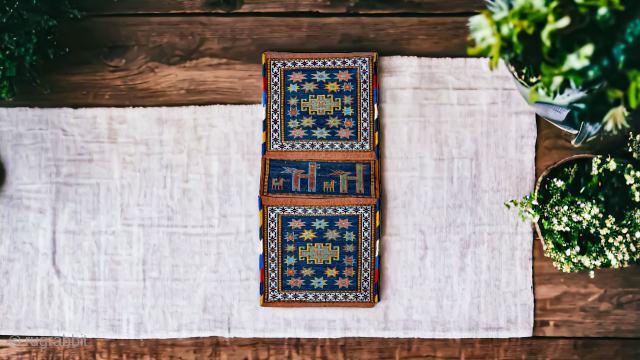 Authentic Saddle Bag Face / Torba with Figural Center Panel (79x36 cm)
​This striking and aesthetically pleasing Heybe Face (Saddle Bag Face) is a vibrant and original example of nomadic weaving artistry. Measuring  ...
