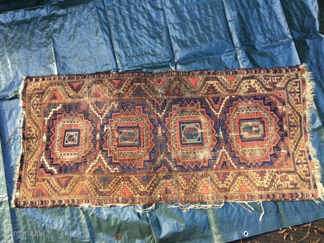 Baluch - Balouch - Belutsch Fragment - 19th century - still a Beauty - and still elegant - piece is washed -           