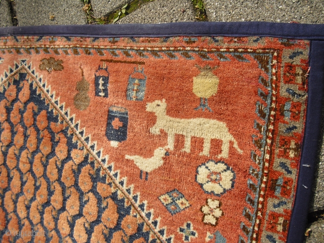 Antique unique SERABEND Carpet Fragment - probably from the End of the 19th century, blue color has been corroded - very decorativ (Size: 75 cm x 222 cm)     