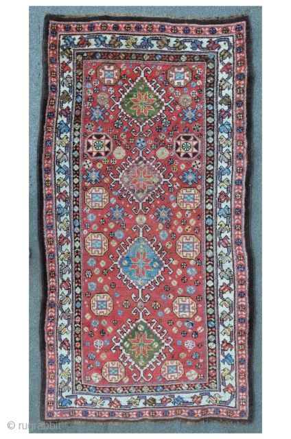 Lovely antique Persian Lori in mint condition. Last Q. 19th. Meaty pile all over. 190 x 101 cm.               