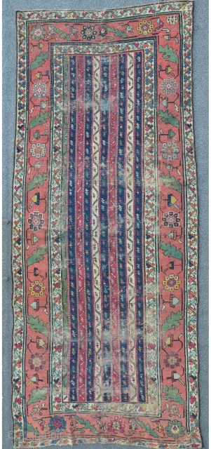 Antique Karabagh carpet, 241 x 95 cm, ca. 1850                        