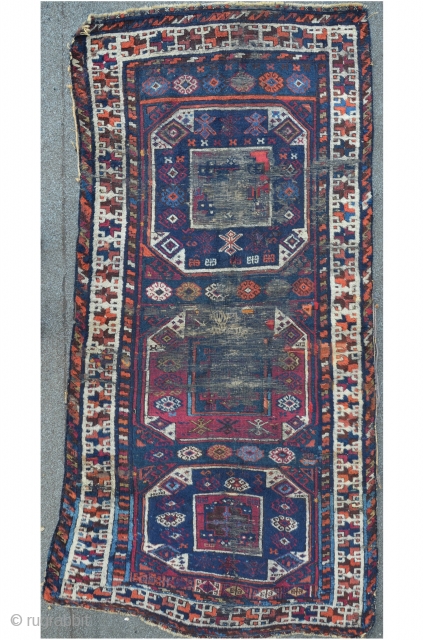 East Anatolian Carpet, probably Malatya, 195 x 102, beautiful Z and S minor borders with great colors.                