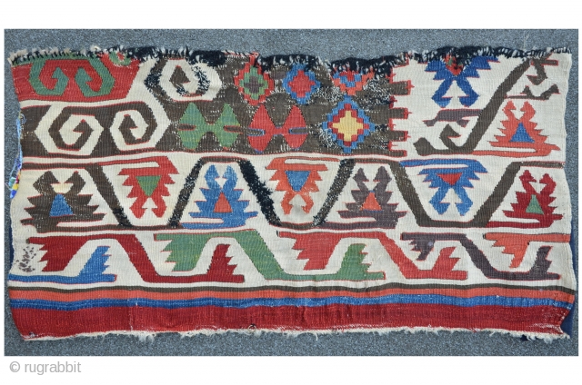 Central Anatolian Kilim Fragment, 51 x 100 cm, superb colors                       