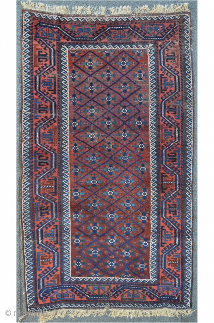 Baluch with Mina Khani design, now restored. 179 x 99 cm                      