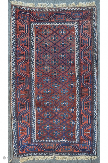 Baluch with Mina Khani design, now restored. 179 x 99 cm                      