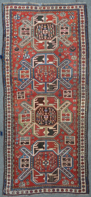 Nice example of a Karabagh "Animal Kasak" 264 x 119 cm, late 19th C. some restoring's incl. small reknotted areas.             