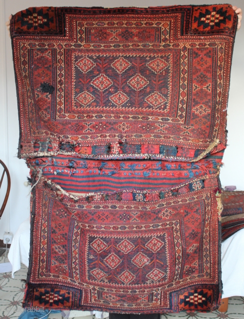 Antique Bakhtiari khorjin sumach. Some repair - see photo.                        