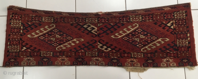 Antique Turkoman Ersari Torba. Nice early Ersari torba. 122 cm x 35 cm. Nice colours with good age.               