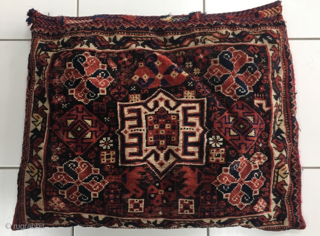 Khamse bagface. Early 20th c. Made into cushion but in good condition. 63cm x 56cm                  
