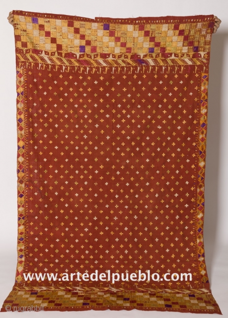 Antique Phulkari. 88 x 52 inches − In Very Good Condition. From an art dealer's private collection. We are offering a stunning group of 10 vintage Indian textiles.     