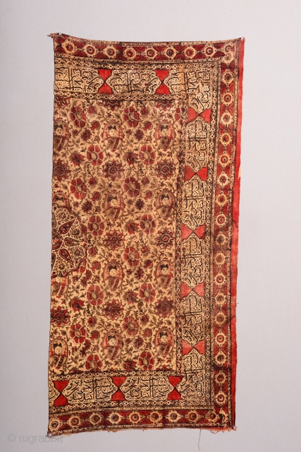 Antique Kalamkari (half)
Possibly Ahmad Shah Qajar 
50 x 25 inches                       