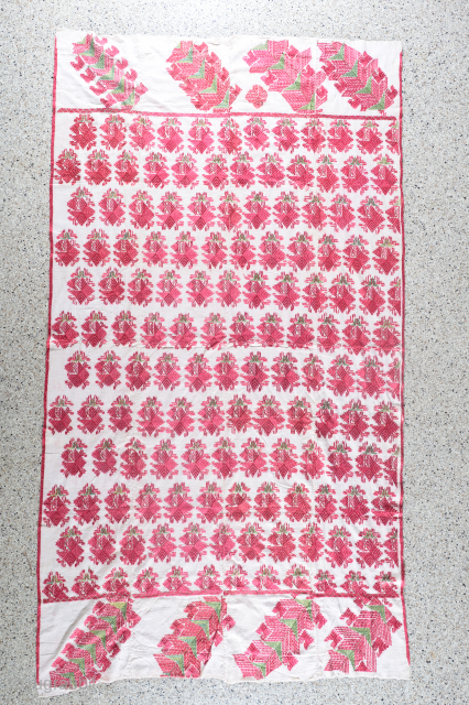 Antique Tirma Gagh Phulkari or Strawberry Phulkari in excellent condition and no stains at all. ! 52 x 94 inches.             