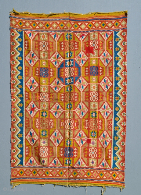 Swedish Skane "Rolakan" tapestry Dated 1822 and signed "B N D." Size is 71 x 50 inches. Thank you              