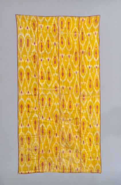 19th Century Uzbek ikat. 81 x 43 inches. Some watermarks                       