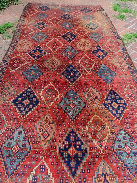 Spectacular Early 1800 Turkmen Ersari Beshir Carpet. Undocumented as far as I know. $1 NO RESERVE on eBay:
http://www.ebay.com/itm/NO-RES-SPECTACULAR-EARLY-1800s-TURKMEN-BESHIR-ERSARI-RUG-CARPET-MUSEUM-RUG-/311669850831?ssPageName=STRK:MESE:IT               