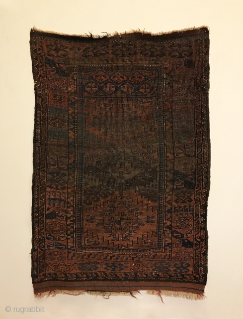 Antique Baluch. Rare Herat Timuri - Northwest Afghanistan. A sampler records ancient tribal symbols woven into a rug. If not preserved for future generations, they can vanish. A fine ivory border and  ...