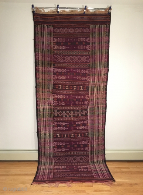  Rare Baluchistan Kilim.  Circa Antique.  4 colors.  Goat hair selvage.  111 x 45.  Clean and hand washed.          