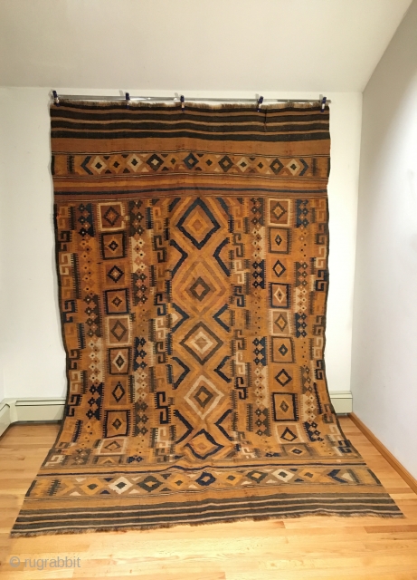 Old Maimana Kilim.  Excellent condition.  4 colors.  134 x 83.  Clean and hand washed.               