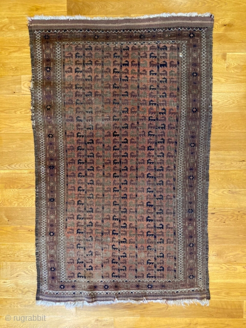 5'4" x 3'4" Rare Baluch Dragon Tree Rug [022]

Rare antique Baluch tribal rug. Emanating from Afghanistan, featuring original kilim ends, 5 dragon tree rows on a madder field, and dragon colors including  ...