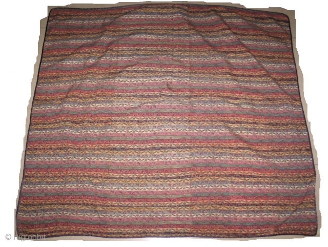 a antique kashmir katraj fragment shawl 1850th century...colors are very nice n rare....in fragment there 5 to 6 joints...you can see in pic..size 110cmx105.         