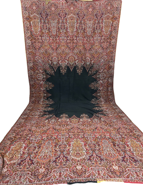 A Rare & finest French long shawl, 1830-1840thC designed by Jean Baptiste Amédée couder, one of the best known designers of French shawls, museum quality collectors taste,  Extremely bright colours &  ...