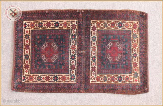 TR 2252 - 
Very fine antique Baluch Bag circa 1900 wool on wool foundation
Very good condition
Size : 0.56m x 0.36m  1`10" x 1`2"
         